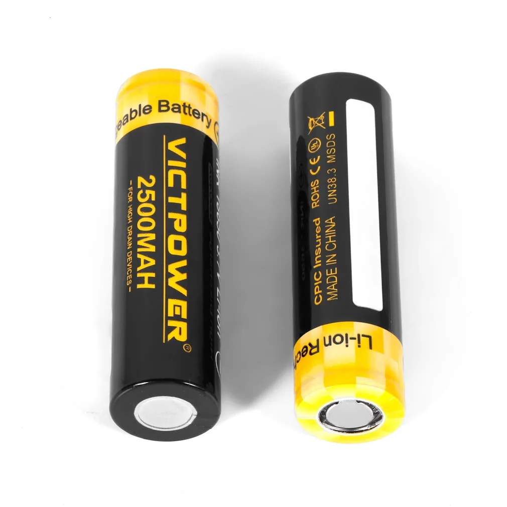 2 PCS High Capacity 3.7V 18650 2500 mah 20/10A Rechargeable Lithium-ion Battery for LED Flashlight Headlamps Search Lamp | Электроника