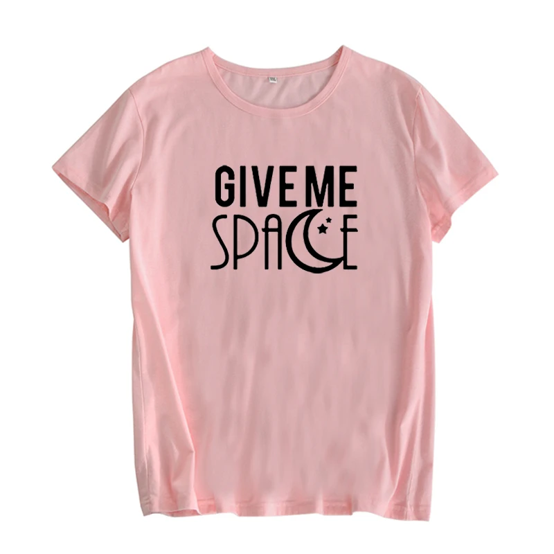 Give Me Space T-shirt Fashion Tumblr Geek Moon Stars Graphic Tees Women Tops Punk Harajuku Hipster t shirt | Женская одежда