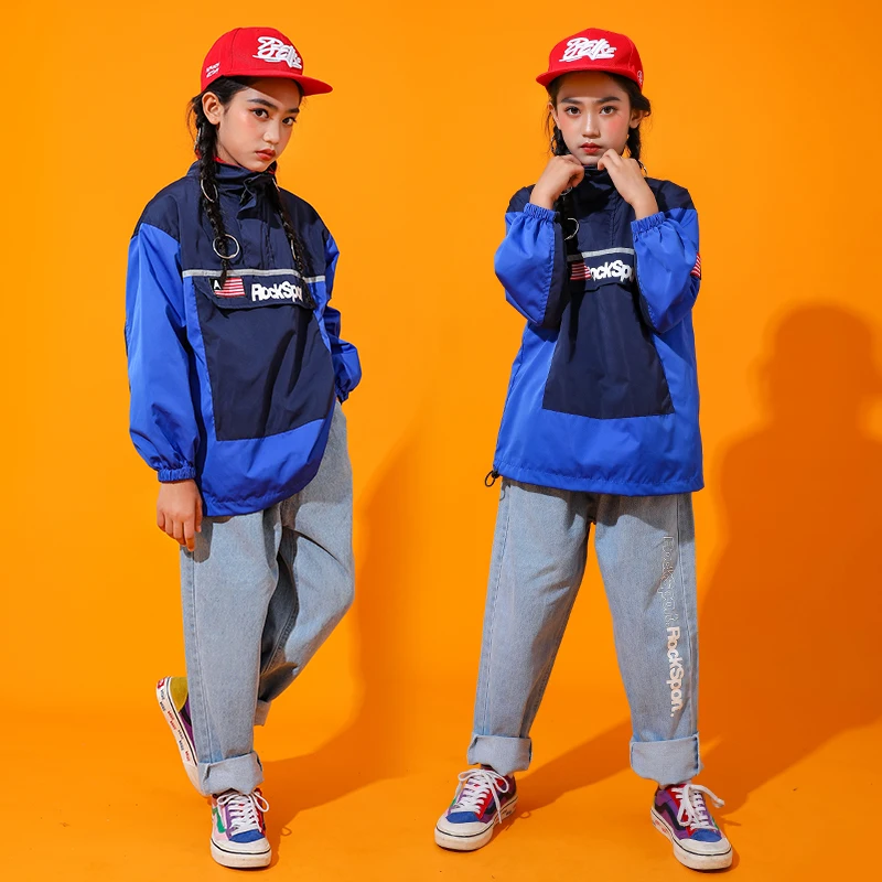 Детский костюм для джазовых танцев с длинным рукавом одежда выступлений в стиле