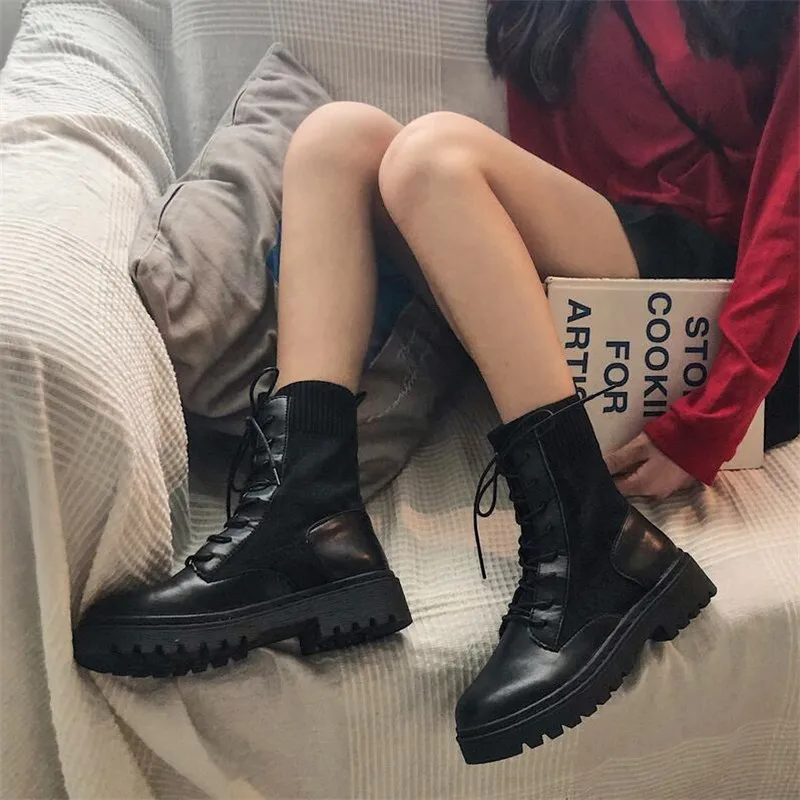 2019 г. Новое поступление зимние кожаные ботинки модные женские ботильоны высокого