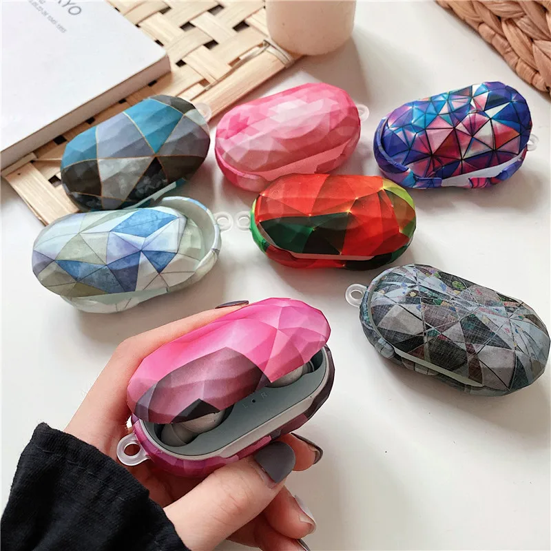 Чехол для наушников kjoew Samsung Galaxy Buds + Plus защитный чехол с геометрическим рисунком и