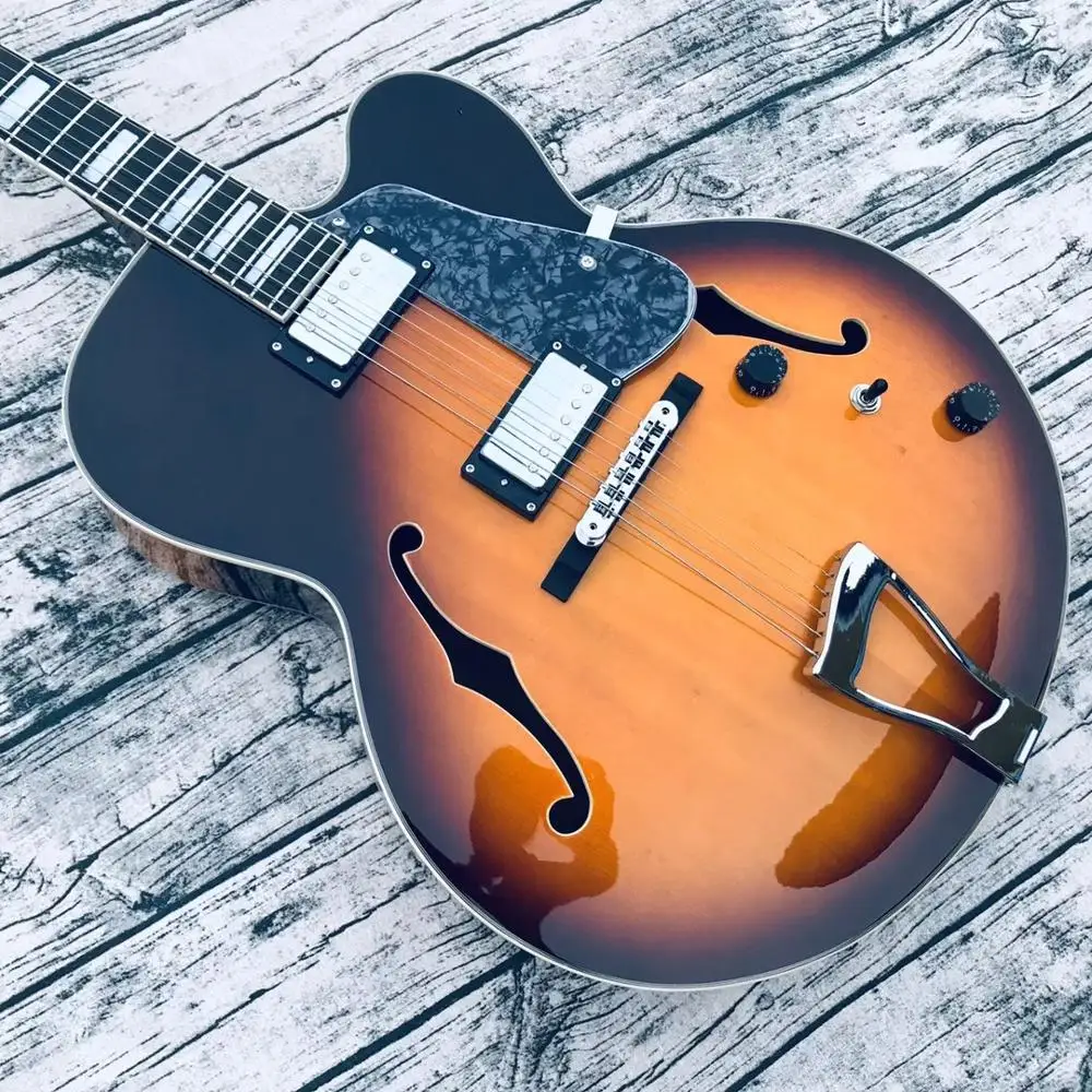 

free shipping New High quality thick body archtop guitar jazz electric guitar vintage burst hollow body guitars