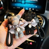 luxury creative bear keychain fashion punk animal keyring for woman car bag pendant key chains couple fashion gift