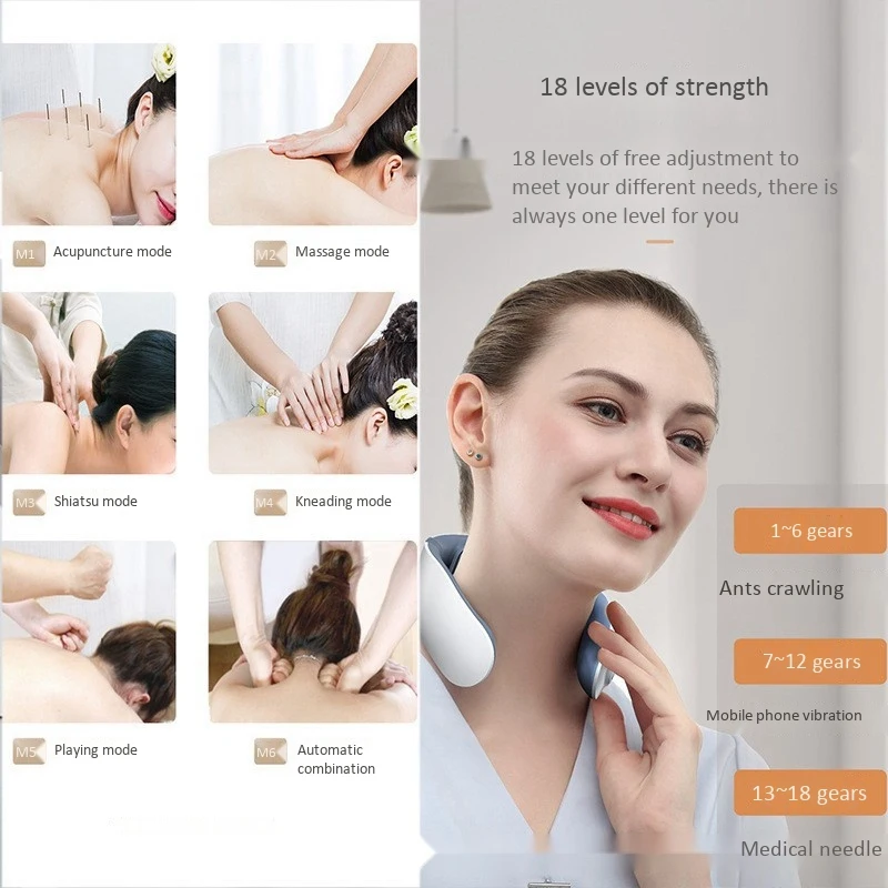 

Electric Neck Back Heat er netic Pulse Acupuncture Therapy Pain Relief Health Deep Tissue Cervical er