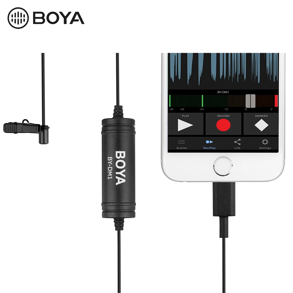BOYA BY-DM1 Lavalier микрофон для iOS iPhone Xs Xr 8 7 SE 6S iPad Pro Air mini 2 iPOD TOUCH MFi Сертифицированный