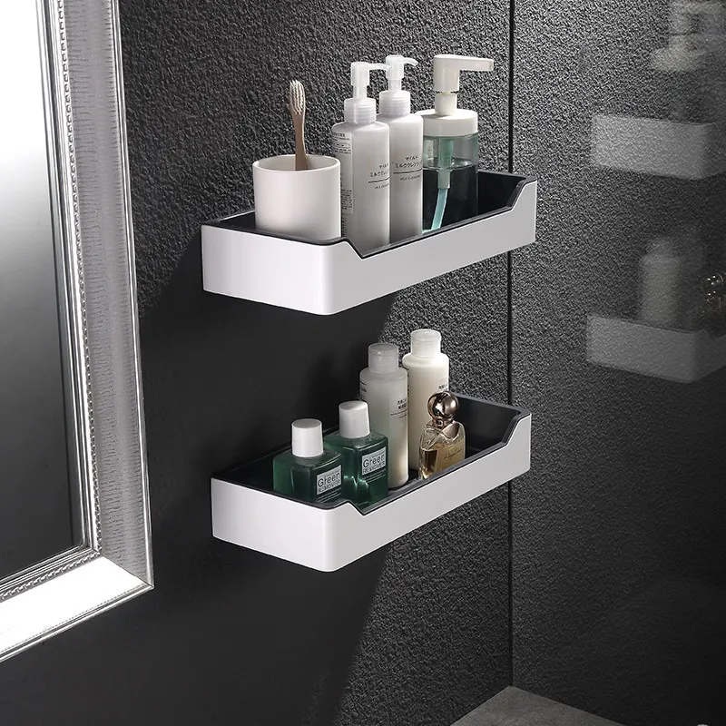 

Bathroom Shelf 304 Stainles Steel & ABS Resin Shower Rack Corner Shelf Nail Free Wall Mount Storage Organizer Rack Kitchen Shelf