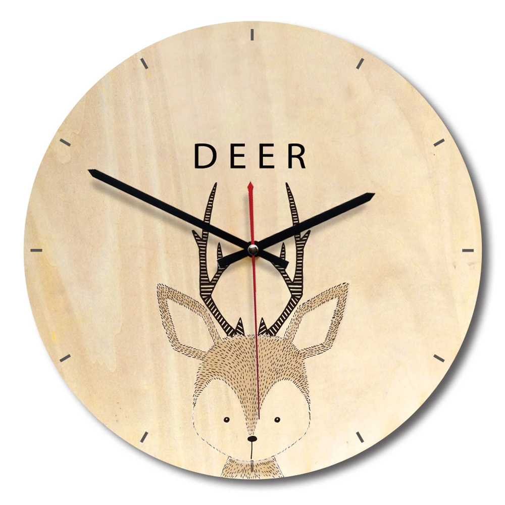 Настенные часы безрамные деревянные циферблаты диаметром 28 см в скандинавском