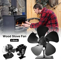 5 blades fireplace fan wood stove fan quiet heat powered eco fan for log burner home fireplace fan pellet stoves heating fan