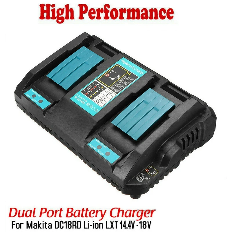 Dc18Rd быстрого Li-Ion Батарея Зарядное устройство для зарядки с двумя портами Usb Порты