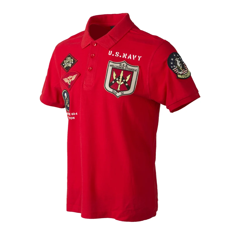 Мужские рубашки поло 2019 Европейский красный отложной воротник рубашка мужская