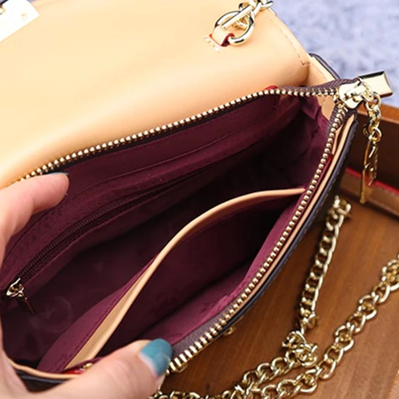

2021 New Hot-selling Fashion Ladies Flip Crossbody Bag Popular Luxury Design Small Square Bag Leather Retro Printing Tote Bag Gg