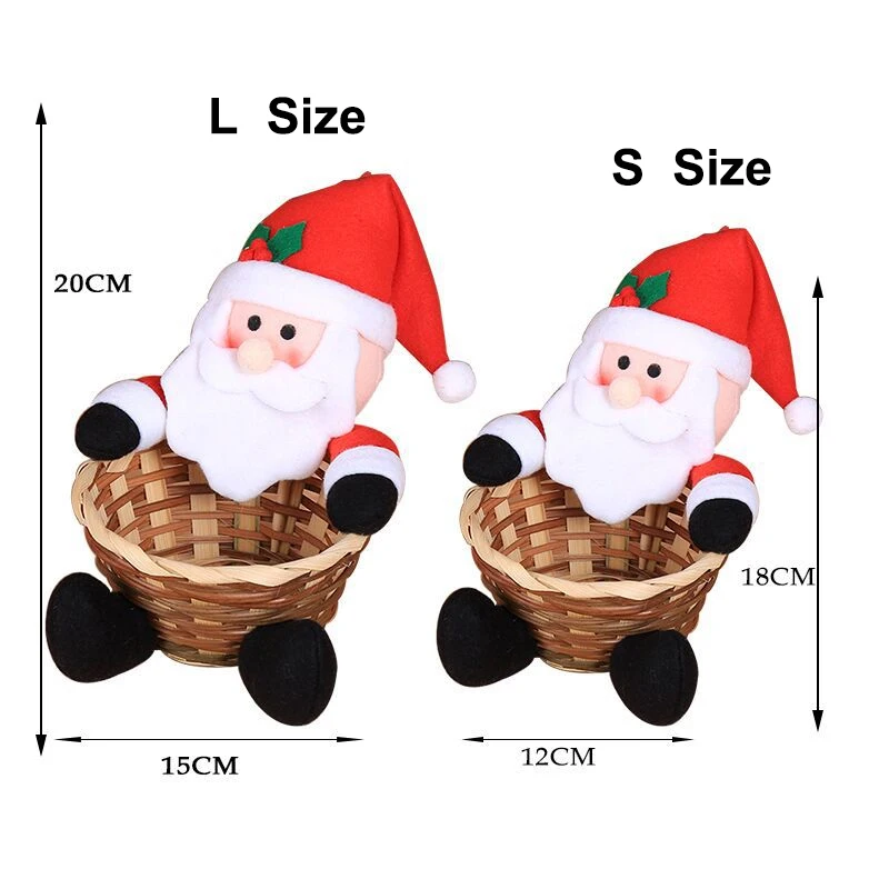 Для рабочего стола рождественские украшения для дома Санта Клаус корзина