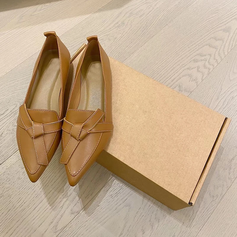 

2021 lovestahl women top quality Black lychee print calfskin flat bow design ballet loafers for mothers and pregnant women