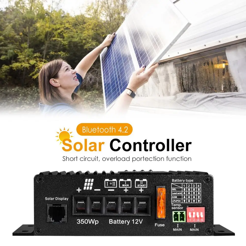 Контроллер солнечного зарядного устройства 25 А 12 В С Bluetooth модулем 4 2 Двойная