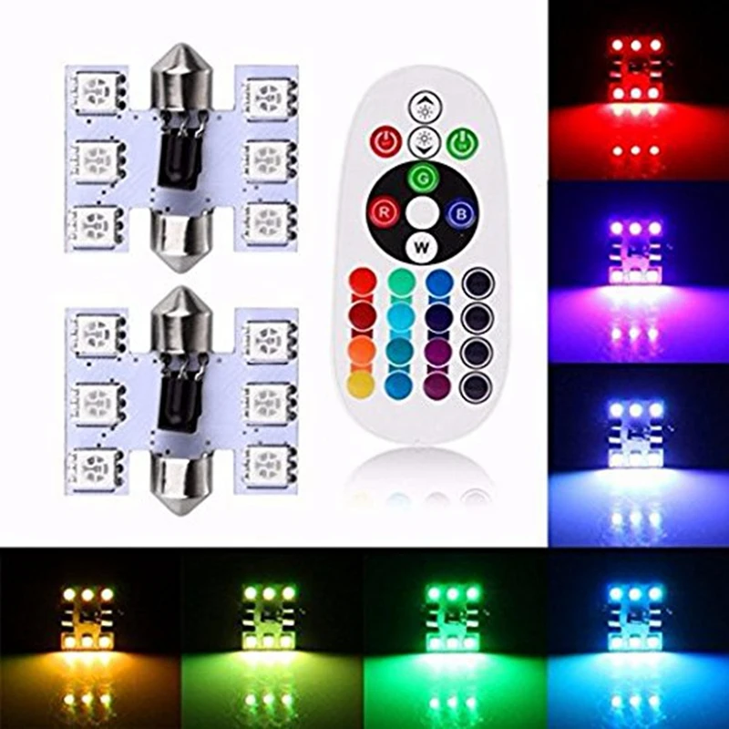 9 Цвета 39 мм (1 53 дюйма) 6 SMD красочный 5050 RGB светодиодный светодиодных Трубчатых