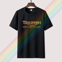 2021 classic triumph motorcycle logo men women summer 100 cotton black tees male newest top popular normal tee shirts unisex
