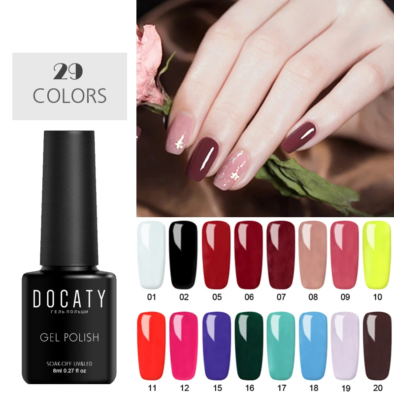 Docaty 8 мл Гель-лак для ногтей гибридные Лаки Полупостоянный УФ-Маникюр