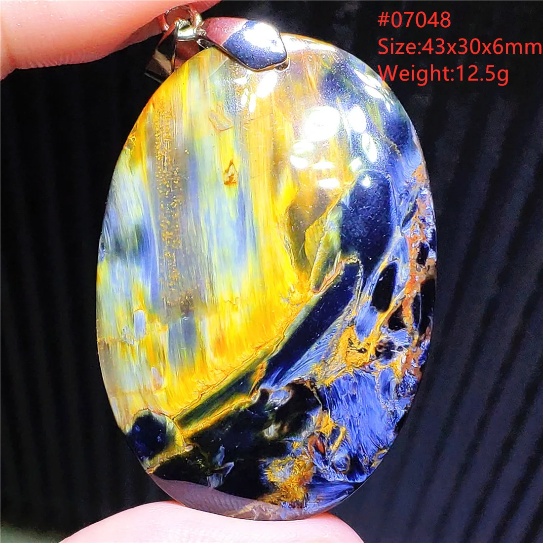 

Natural Blue Pietersite Pendant Namibia Women Men Chatoyant Jewelry Yellow Pietersite Cat Eye Gemstone AAAAAA