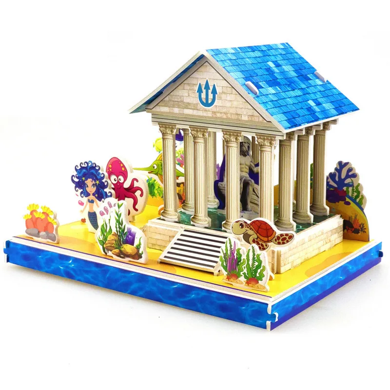 DIY 3D бумажная головоломка строительная модель развивающие игрушки для детей