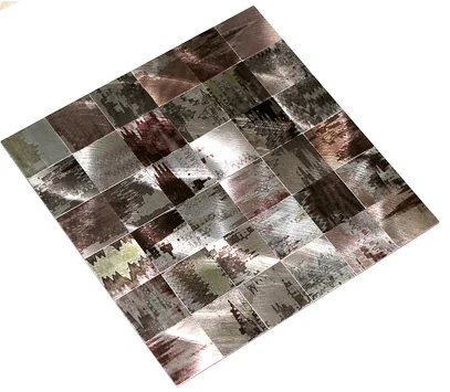 

11 шт. самоклеющиеся серебро Медь коричневый металлическая мозаика Нержавеющая сталь Кухня щитка Ванная комната стены плитка SMJ034