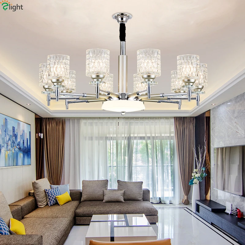 

Modern Chrome Metal Led Chandeliers Lighting Living Room Glass Led Pendant Chandelier Lights Dining Room Hanging Lamp Fixtures