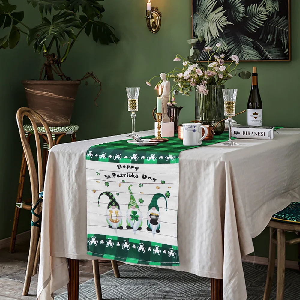 

1 Pc St. Patrick's Tablecloth Table Ornament Durable Printed Table Flag