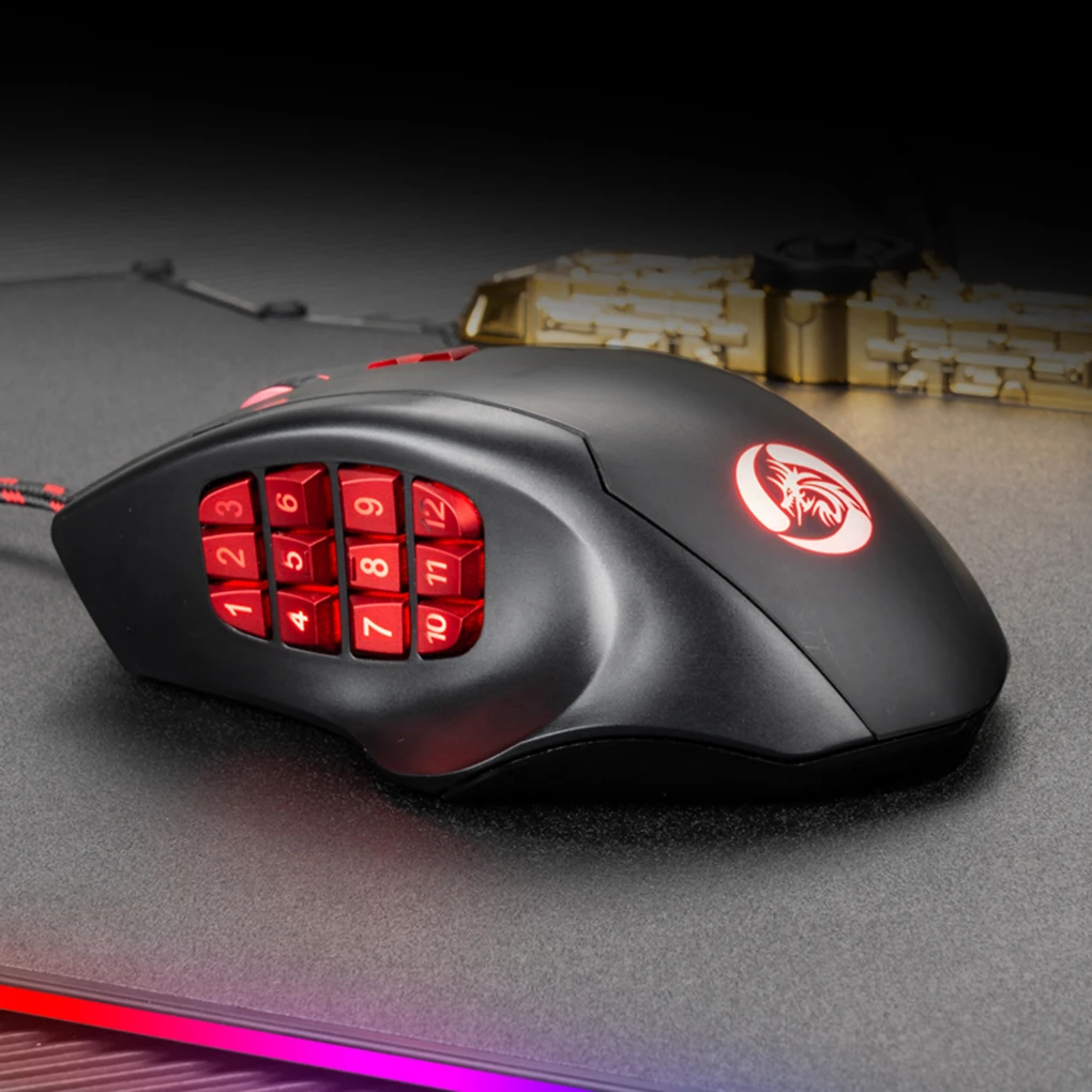 USB оптическая мышь 10000 DPI Проводная игровая 17 боковых клавиш программирующая