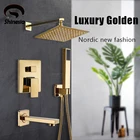 Роскошный золотистый современный скрытый смеситель для душа Shinesia, набор из смеситель горячей и холодной воды значение, Латунь, 1 канал, 2 канала, 3 канала, смеситель для ванной комнаты