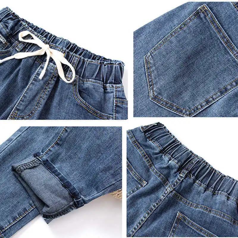 

Elastic Waist Drawstring Harem Jeans Women Plus Size 6XL Mom Denim Pants Spring Autumn Stretch Boyfriend Jeans Loose Trousers