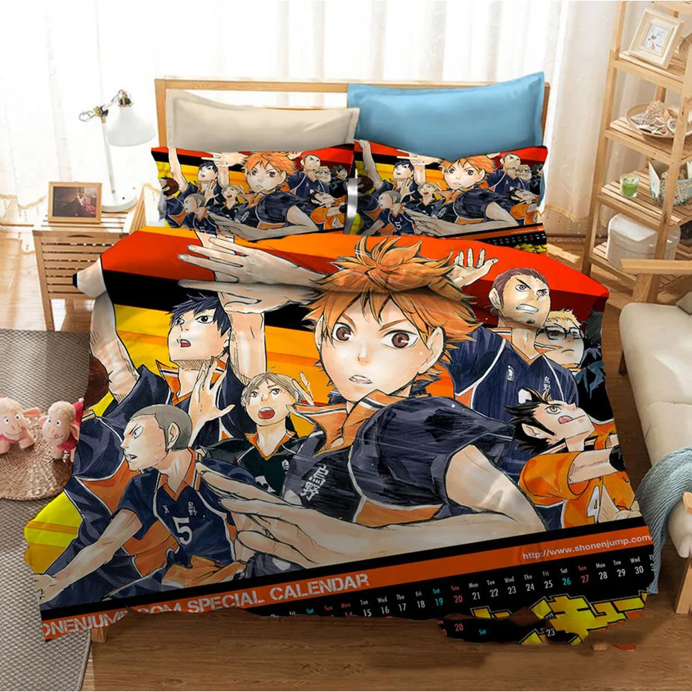 

Haikyuu!! Duvet Cover Soft Bedding Set 2/3pcs with Zipper Closure Quilt Cover with Pillow Shams Twin Queen Size Room Decoration