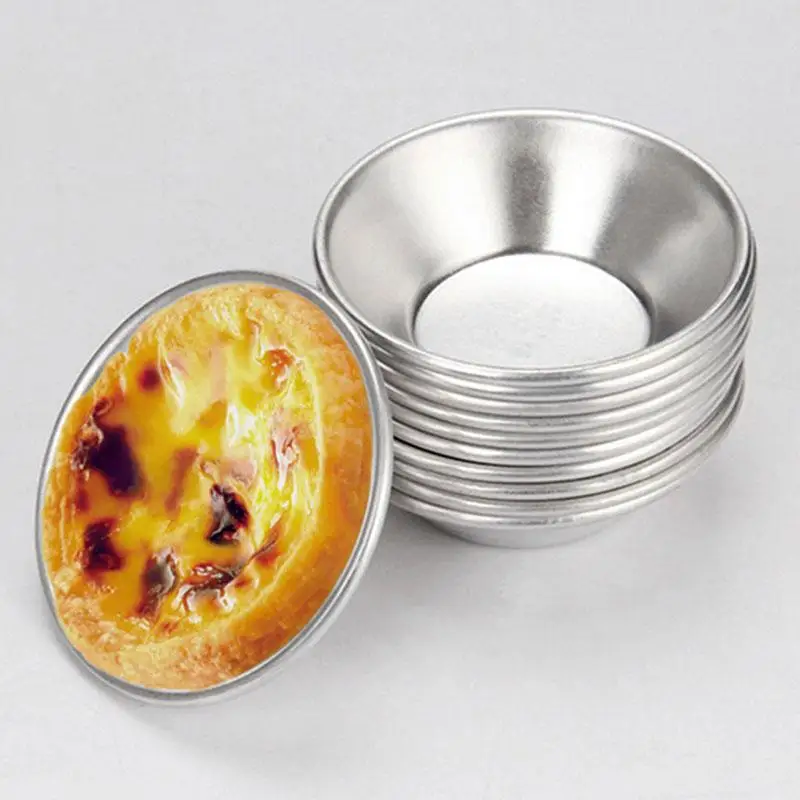 

DIY Egg Tart Mold Silver Aluminum Alloy Mould Cupcake Pudding Cookie Mould Kitchen Tool Mould Makers F3Y6