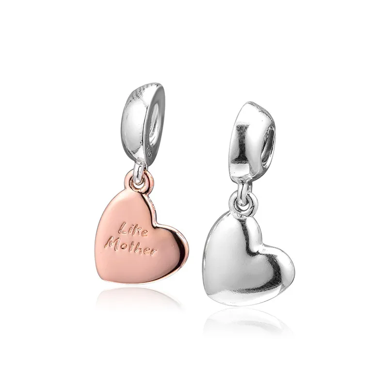 925 silver Beads Mother &amp Daughter Love Dangle Charm Fits Beaded Snake Chain Bracelets Fashion Female DIY Sterling Silver | Украшения и