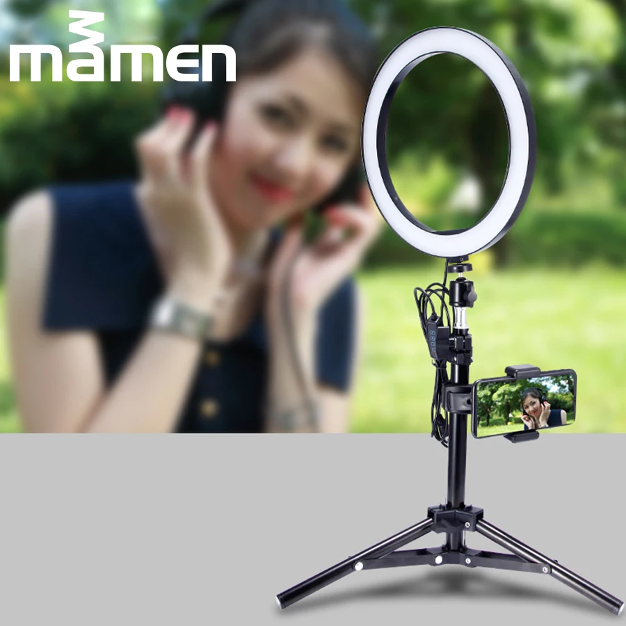 MAMEN 6 дюймов DC5V USB кольцевой светильник Настольная съемка кольцевая лампа макияж