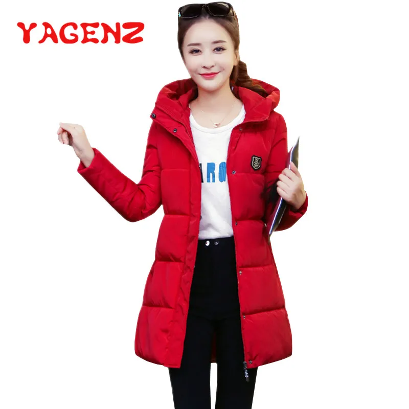 

YAGENZ Plus size Winter Jacket Women Thick Long Women Parkas Hooded Female Outwear Coat Down Cotton Padded Snow Wear Jackets 463