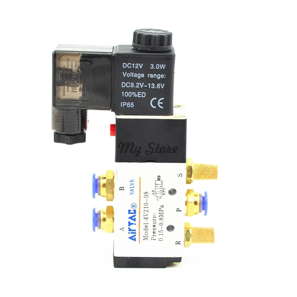 5 способ 2 положения Соленоидный клапан с 6 мм фитинг 4V210 08 DC24V DC12V AC110V