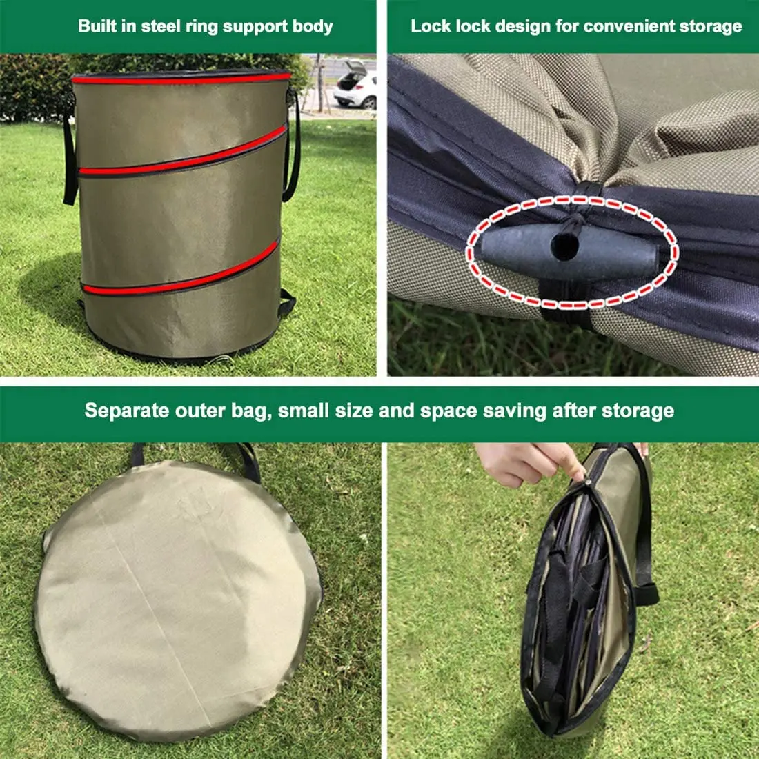 

Collapsible Container Gardening Bag,30 Gallon Hardshell Bottom Garden Bag