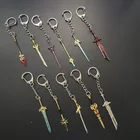 Game Genshin Impact брелок в виде меча Cosplay, оружие Zhongli Venti, блестящее лезвие, аксессуары для детей, 6 см, милые ювелирные изделия, подарки