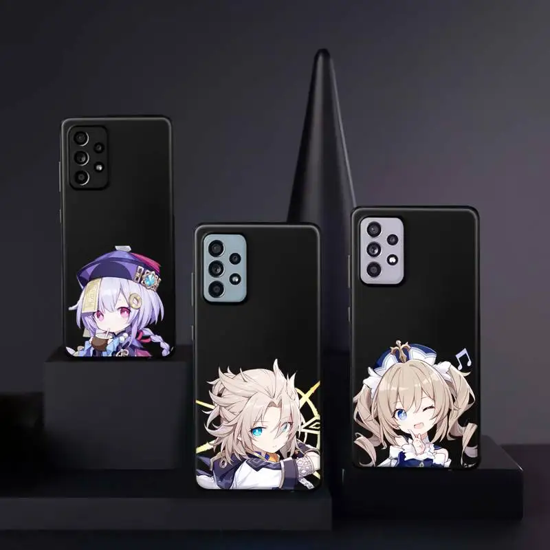 

Genshin impact cute cartoon Phone Case For Samsung A32 A51 A52 A71 A50 A12 A21S S10 S20 S21 Plus Fe Ultra