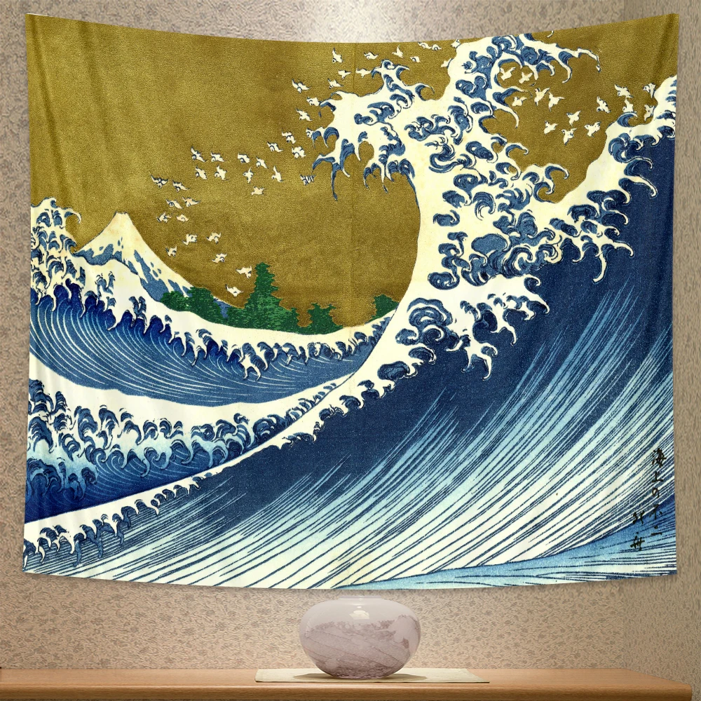 Японский Пляжный Пейзаж гобелен для спальни украшение дома матрас настенное
