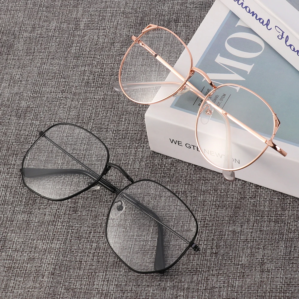 Металлические очки для чтения унисекс винтажные круглые прозрачные линзы с