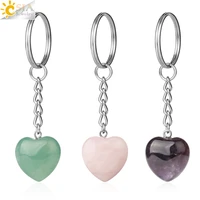 csja heart keychain accessories natural stone cute door car keychains for girls couple diy motorcycle key chain ring holder g686