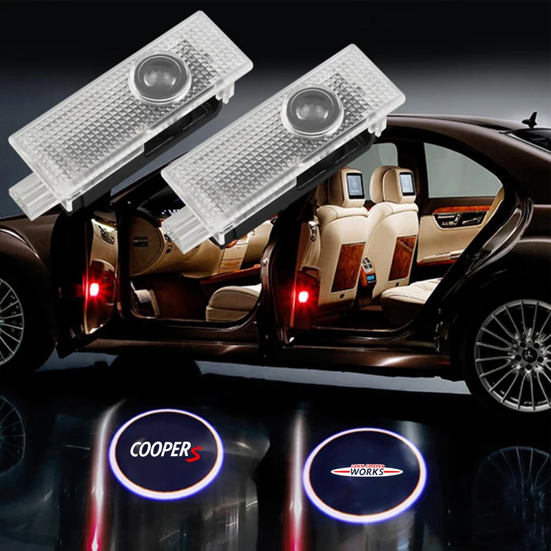 

2pcs Led Projector Lamp Car Door Welcome Light Car Accessories For Mini Cooper One S JCW R55 R56 R50 R53 R60 F55 F56 Countryman