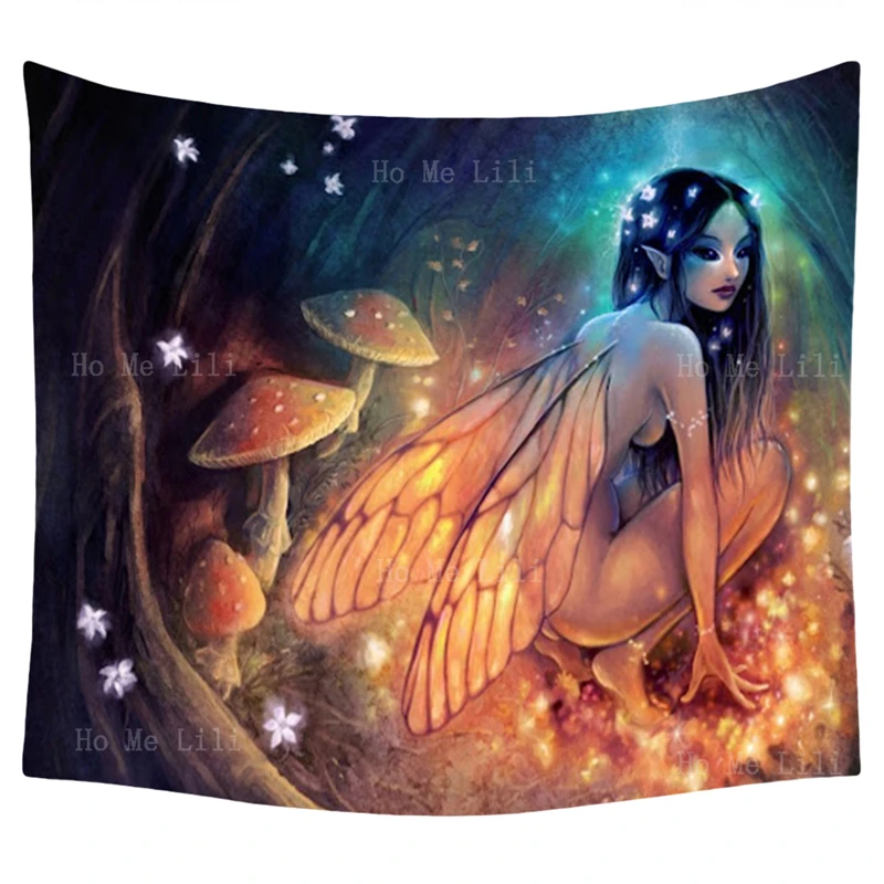 

The Earth Fairy Magical Creatures Autumn Elves Art Funny Monicas Head Swap Whimsical World Tapestry By Ho Me Lily Wall Hanging