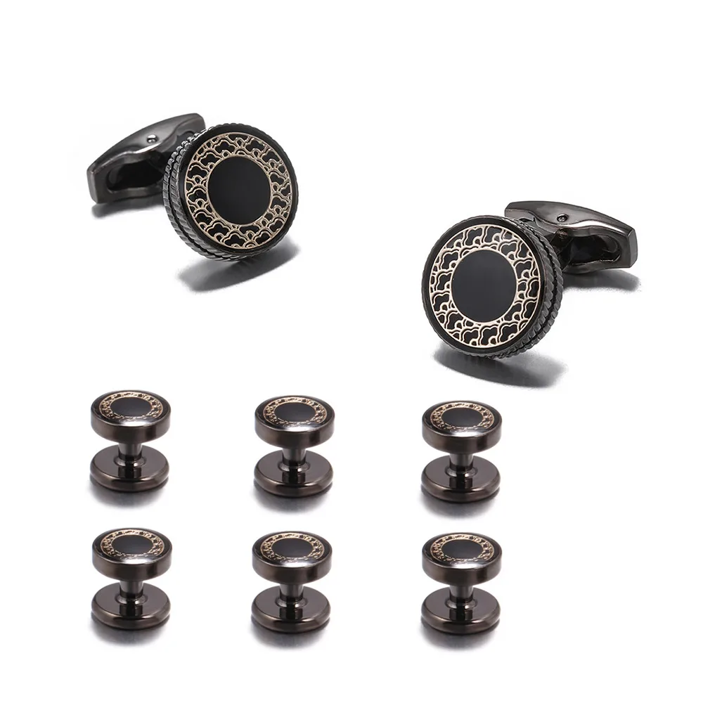 Черная запонка для манжет-гвоздик набор из 8 шт. красивый гвоздик смокинга S20 |