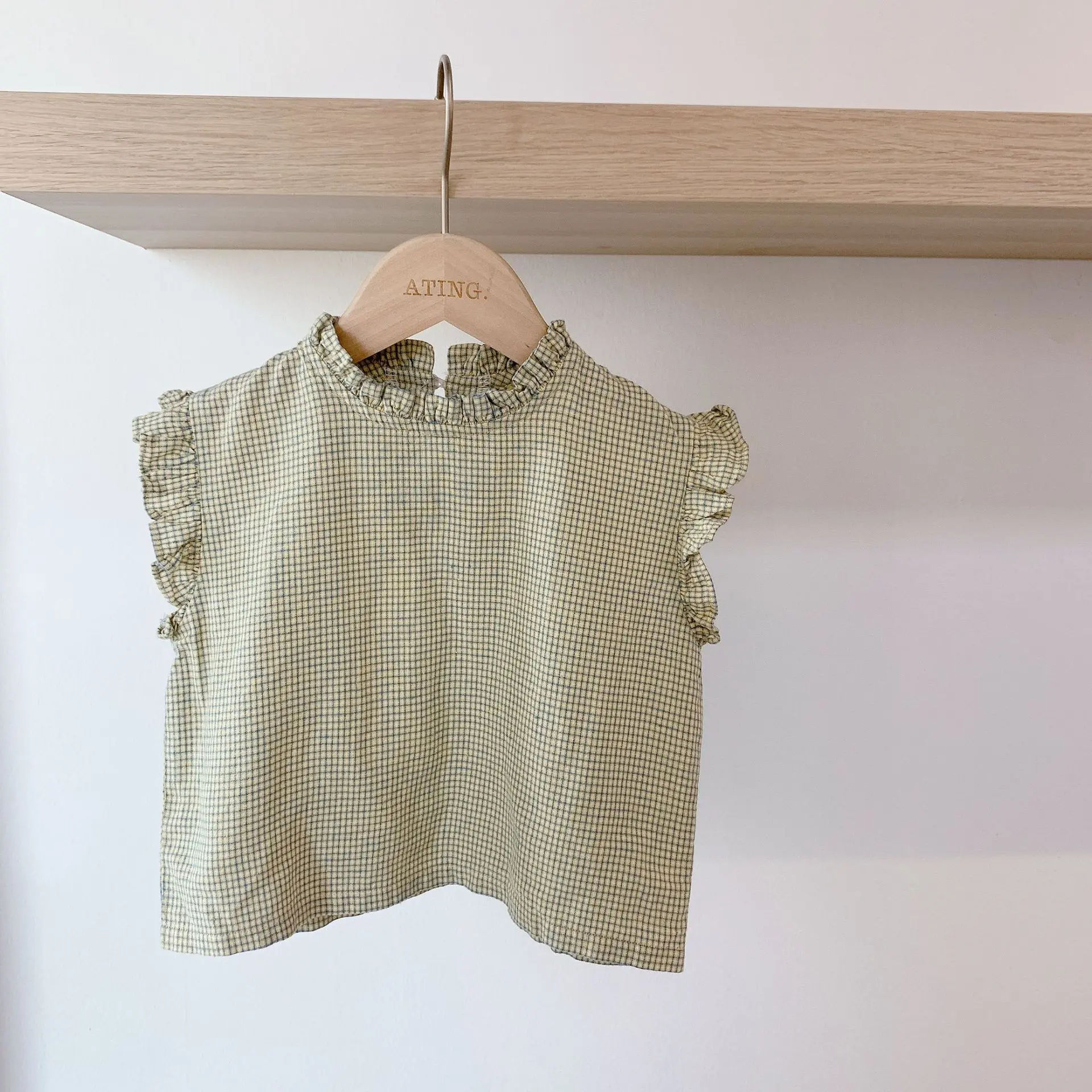 Летнее платье для маленьких девочек симпатичное детское без рукавов клетчатый