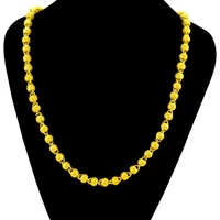 hollow beads necklace chain yellow gold filled hip hop mens choker necklace trendy jewelry