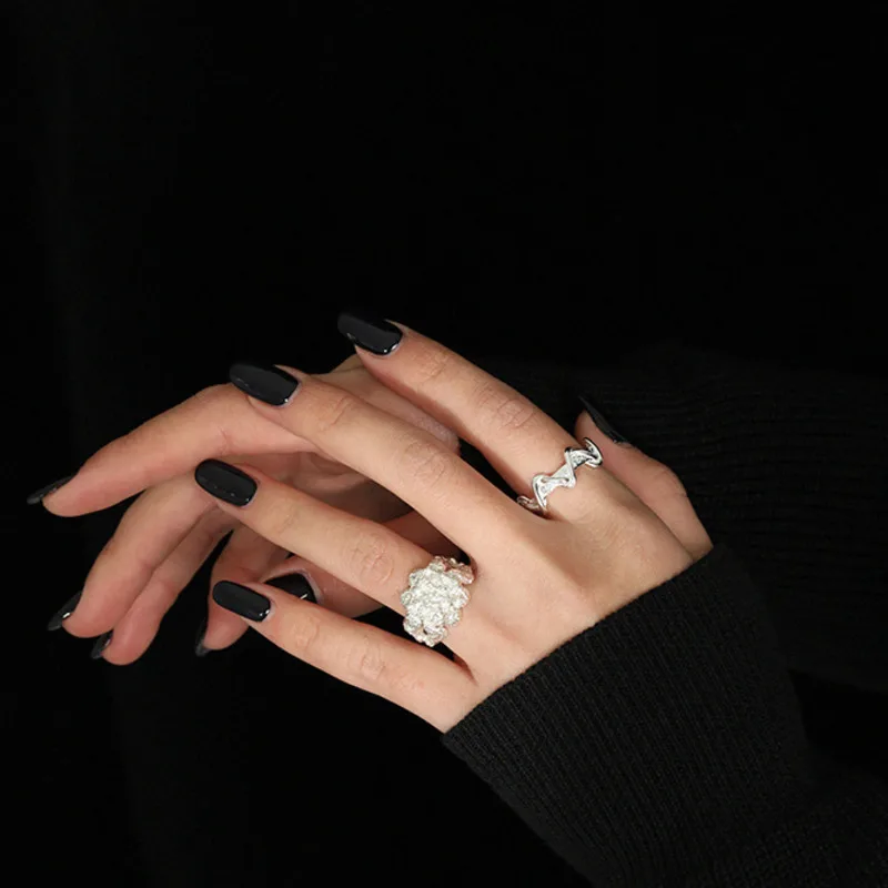 

Adjustable Ring For Women Sterling Silver 925 Irregular Minimalist Designer Trendy Rings Bijoux Femme Argent 925 Fine Jewellery
