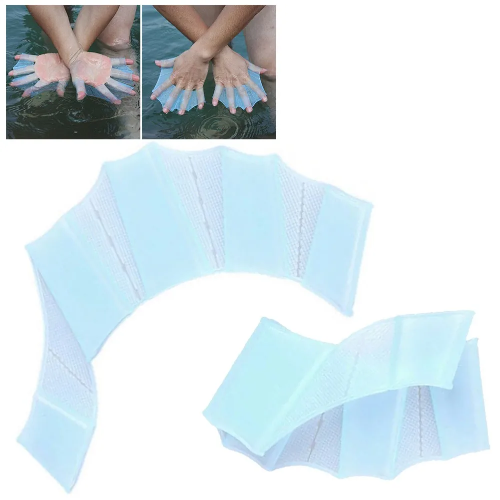 

1Pair Unisex Frog Type Silicone Girdles Swimming Hand Fins Flippers Finger Webbed Gloves Paddle Water Sports Frog Hand Accessory