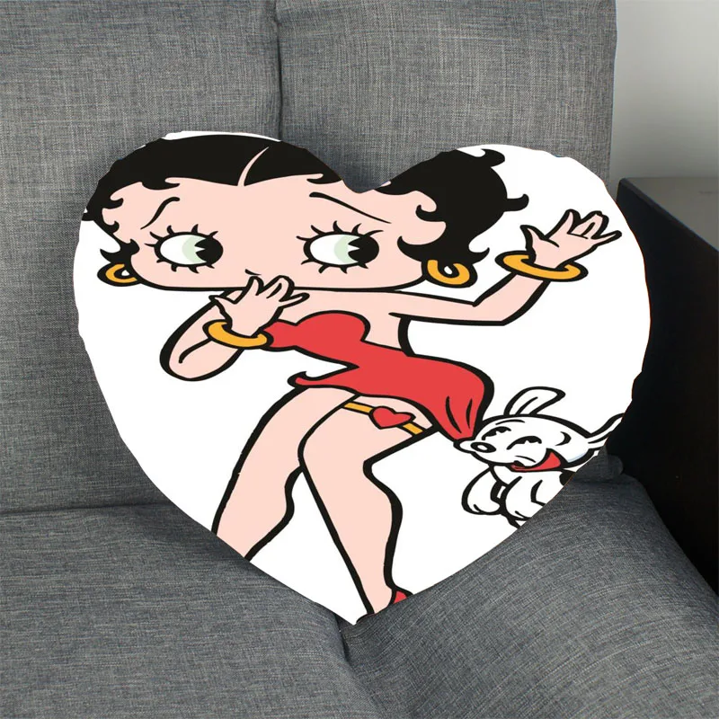 25 Betty Boop горячая Распродажа наволочка в форме сердца на заказ Наволочка на молнии для свадьбы для дома или офиса, декоративные, размер 41x36 см, 47x42 см - Цвет: 25