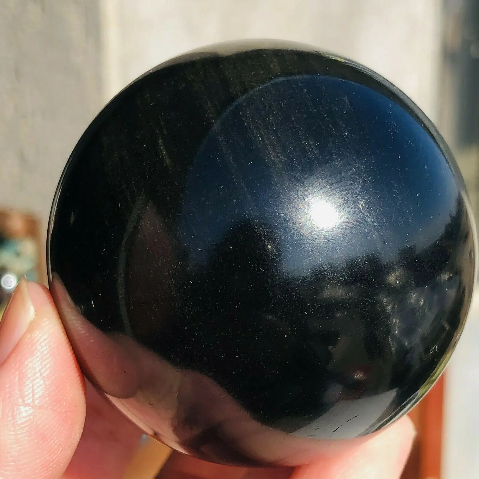 

1pc Unique obsidian ball natural crystal energy healing home furnishing gift
